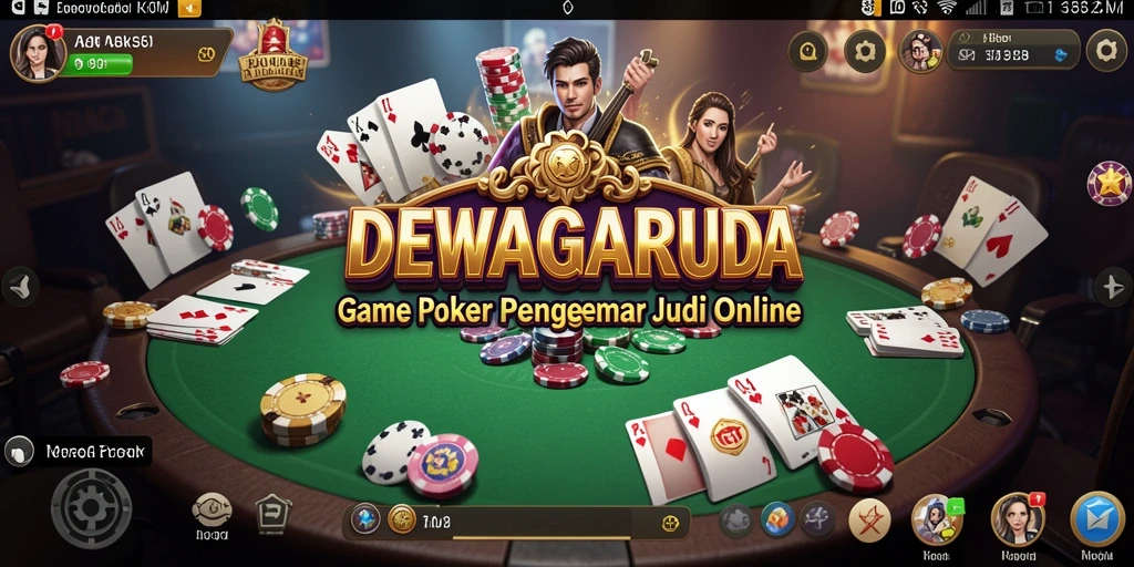Tampilan gameplay poker yang seru di DEWAGARUDA.