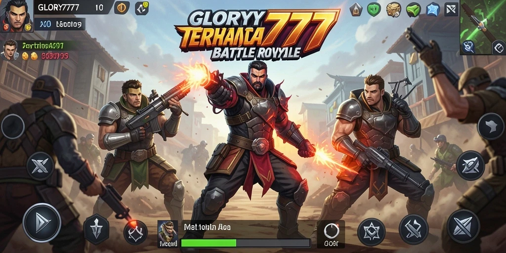 Gameplay seru GLORY777 dalam pertarungan Battle Royale.