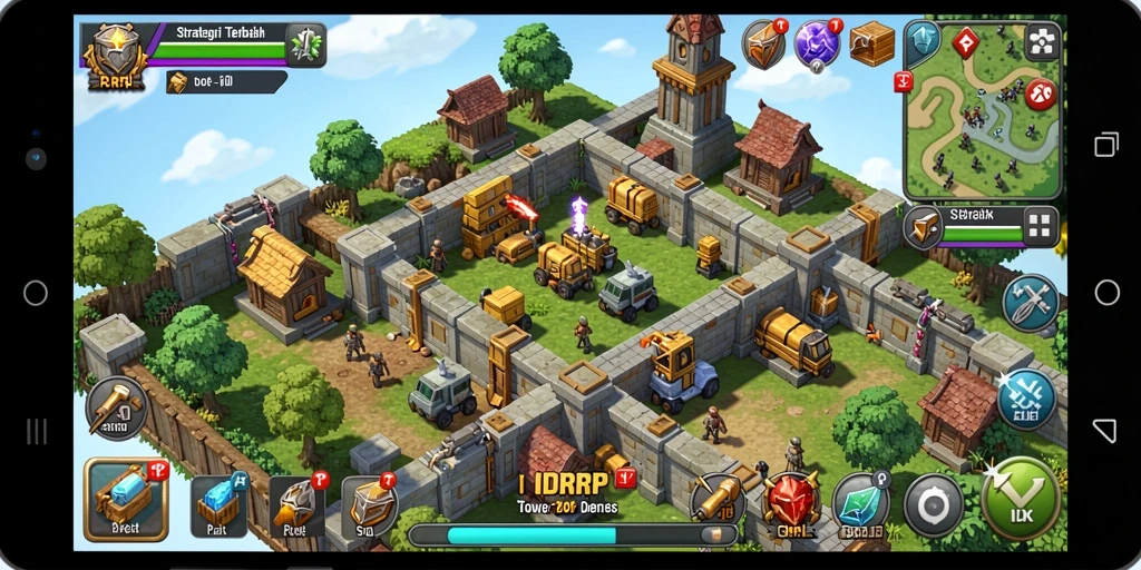 Gameplay Tower Defense yang seru dan menegangkan.