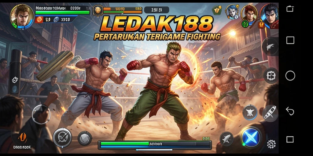 Tampilan seru pertarungan di LEDAK188 dengan karakter yang beraksi.