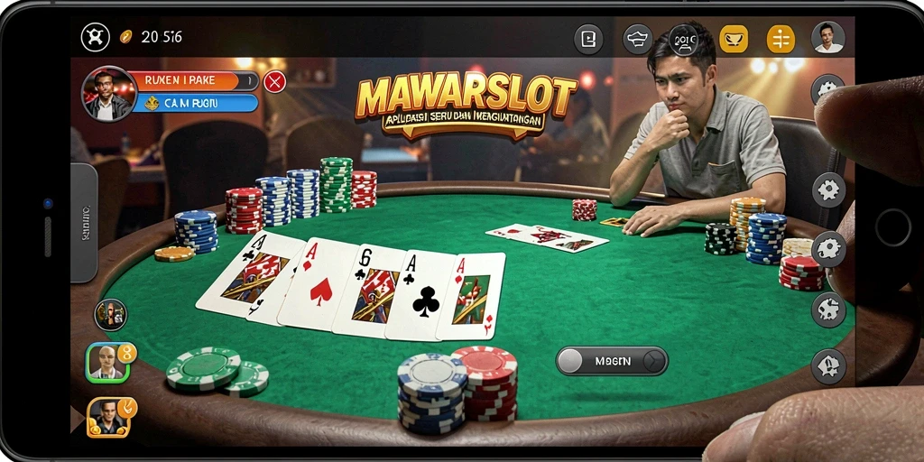 Tampilan menarik dari gameplay Poker di MAWARSLOT.