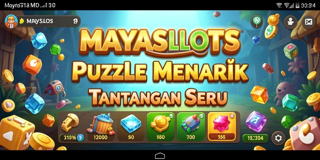Tampilan gameplay <strong>MAYASLOTS</strong> dengan tantangan puzzle yang seru.