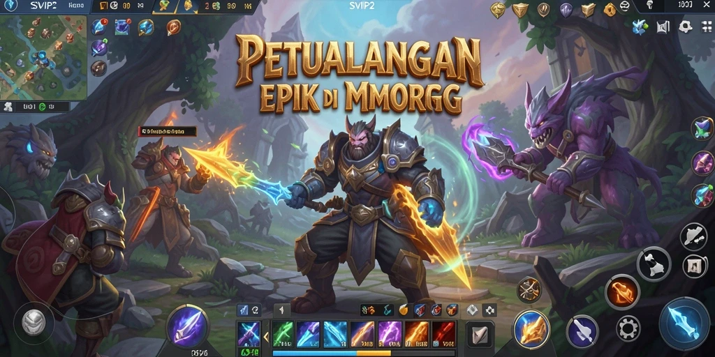 Tampilan menarik dari gameplay SVIP2 dalam dunia MMORPG yang kaya