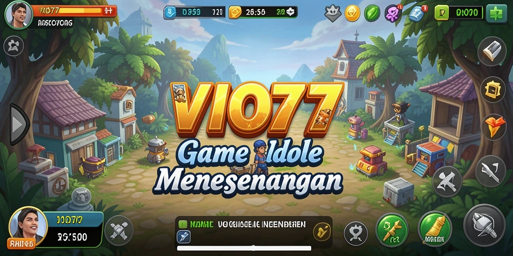 Tampilan gameplay VIO77 dengan karakter beraksi dalam mode Idle.